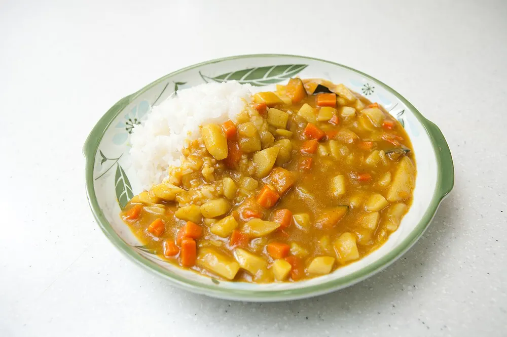 Korean curry rice — mild curry with potato and carrot over rice