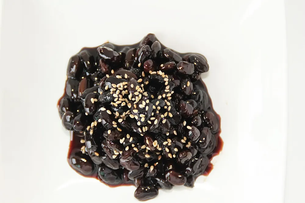 Kongjaban — Korean black soybeans braised in soy sauce and finished with sesame seeds