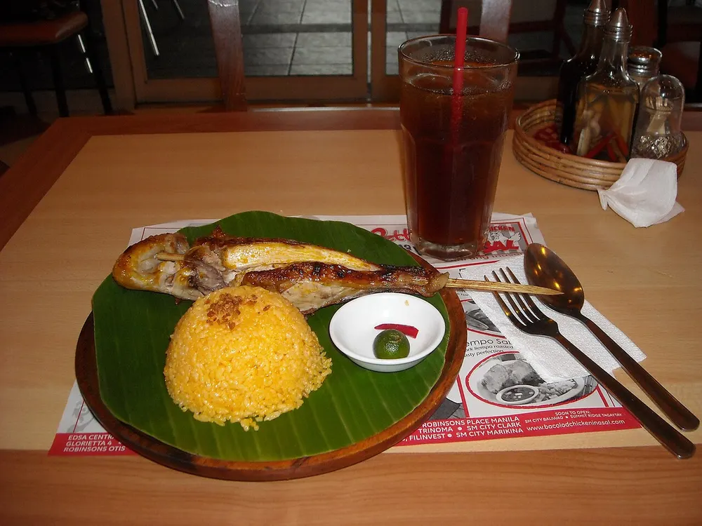 Chicken inasal — Bacolod-style annatto-grilled chicken with garlic rice