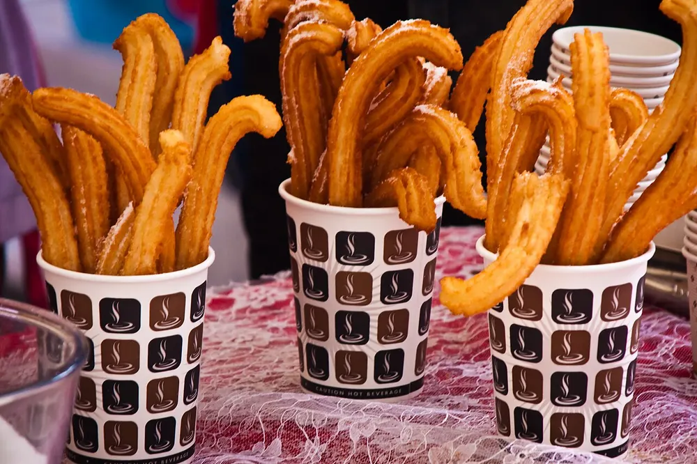 Mexican churros dusted with cinnamon sugar