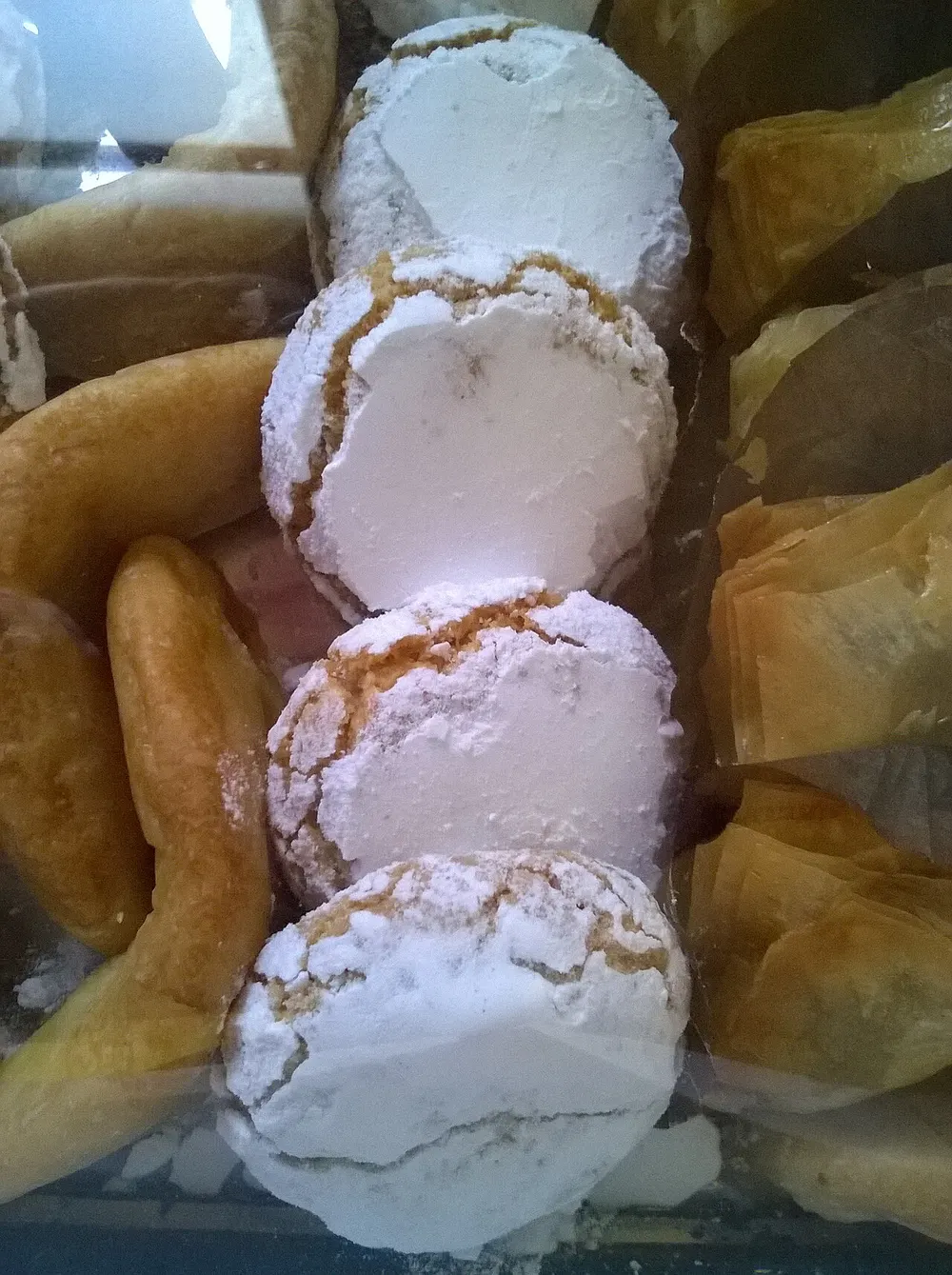 Ghriba — crackly Moroccan shortbread cookies dusted with icing sugar