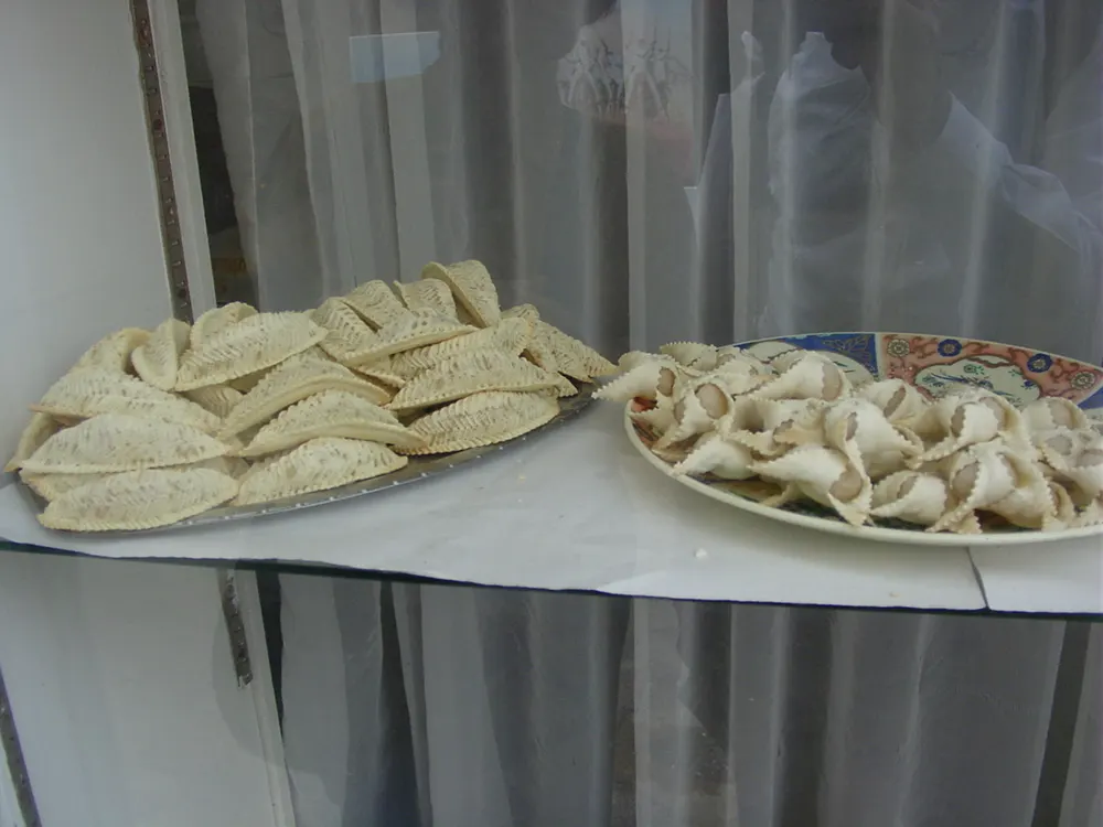 Crescent-shaped almond-paste pastries (gazelle horns)