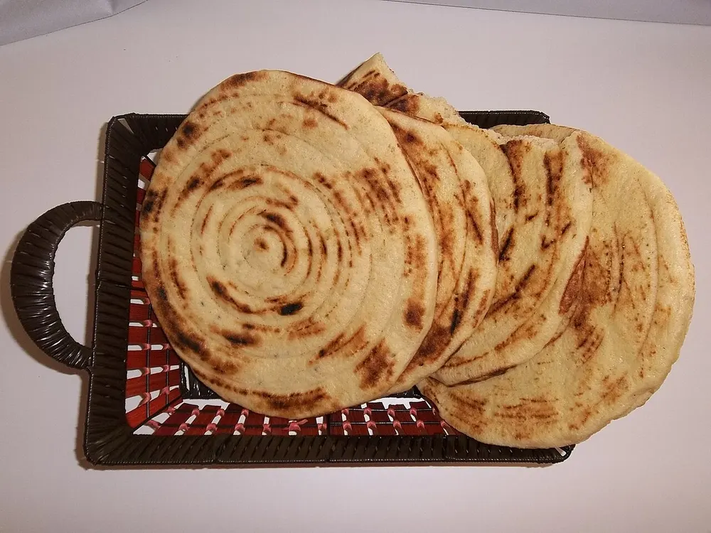 Khobz — round Moroccan semolina flatbread