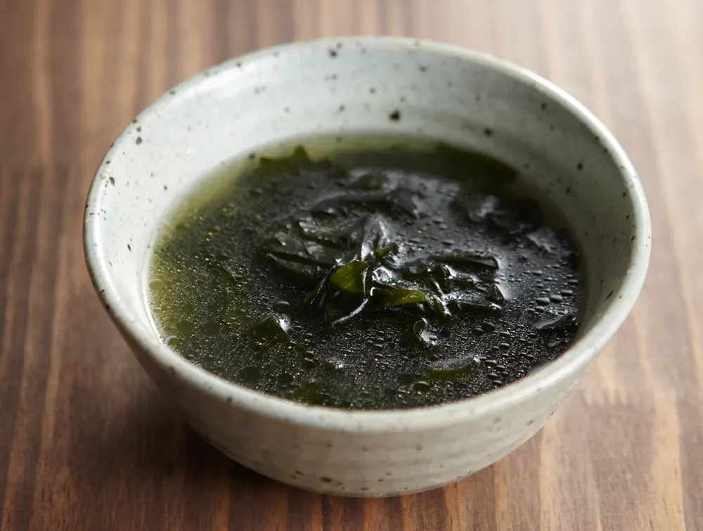 A bowl of miyeok-guk, Korean seaweed soup with beef
