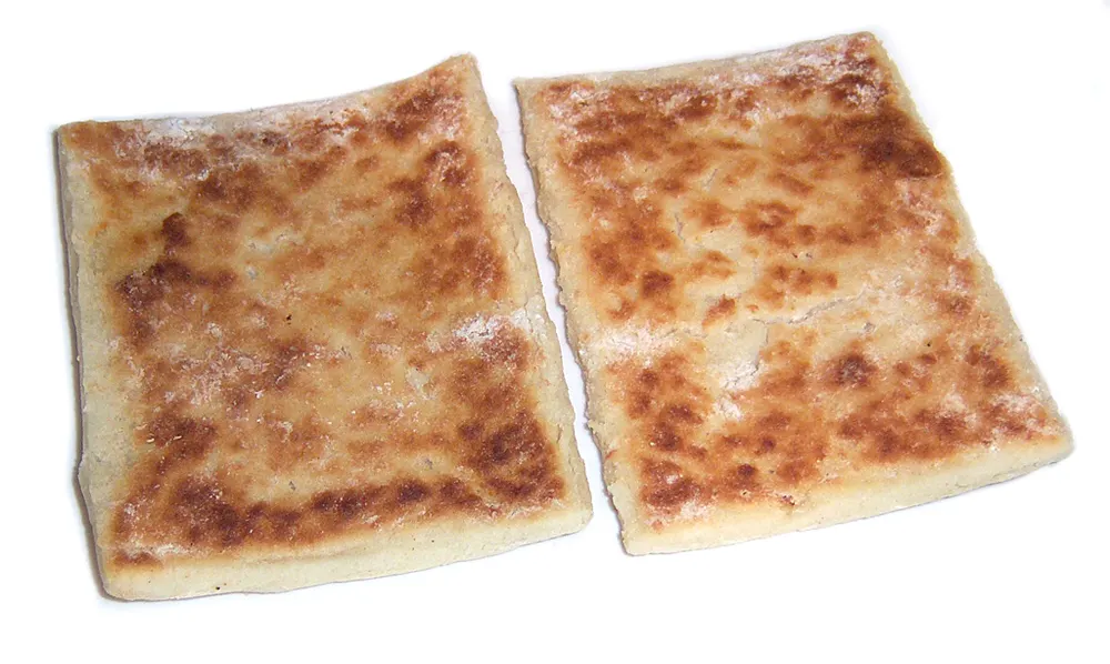 Potato farls: flat square potato breads griddled until browned on both sides