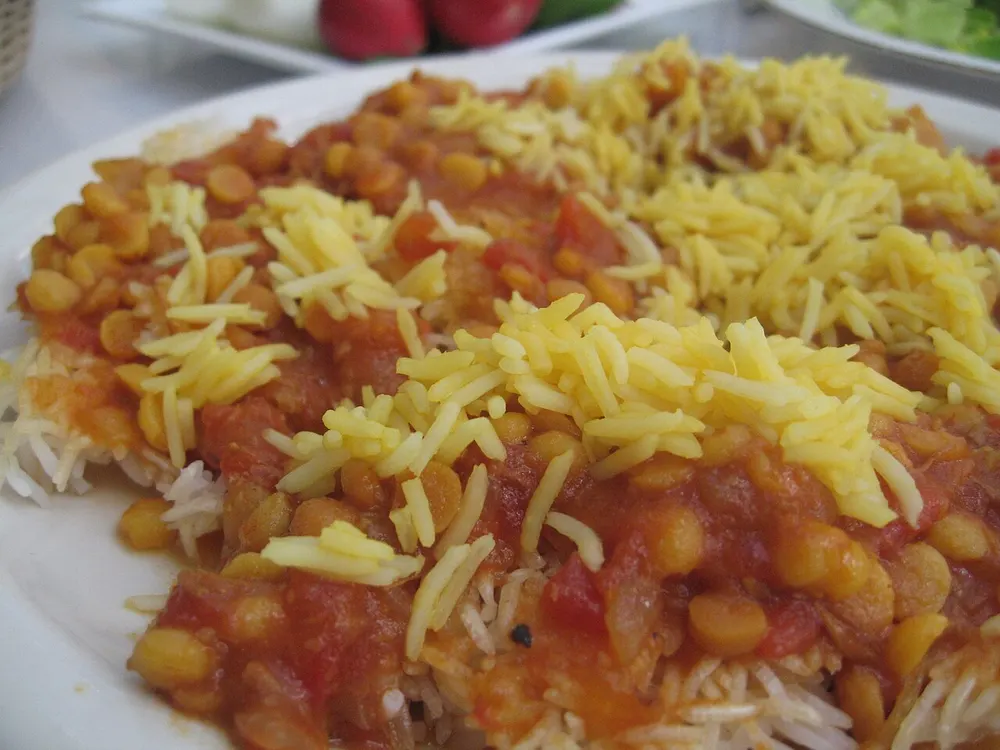 Tahdig — the prized golden crispy crust from the bottom of Persian rice